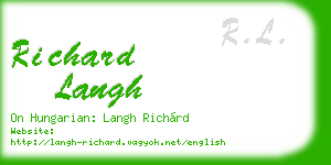 richard langh business card