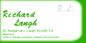 richard langh business card